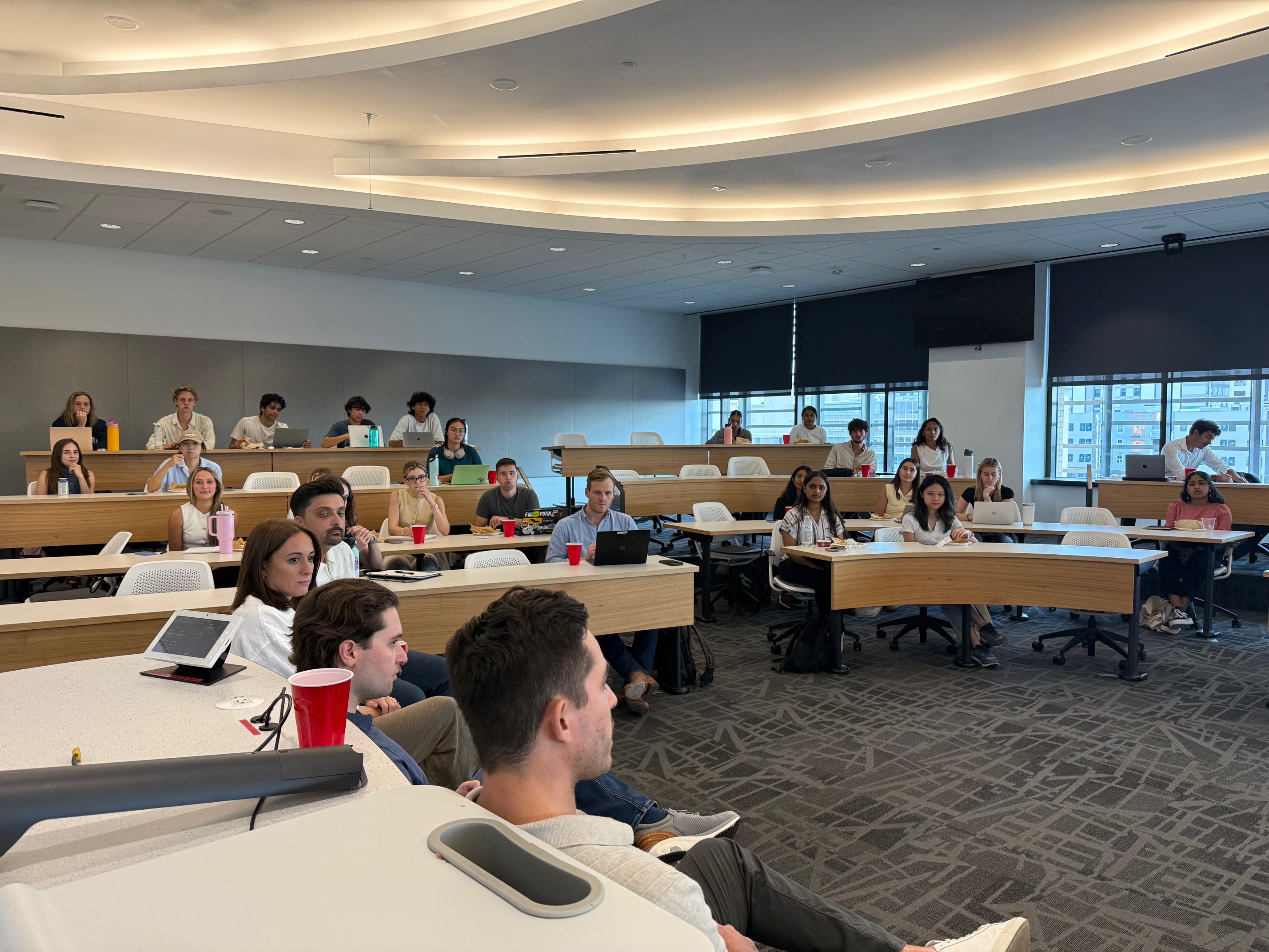 Students attending a Moontower Society speaker event